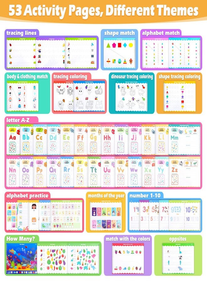 أنشطة تعليمية لمرحلة ما قبل المدرسة من ثبوكسز - كتاب أنشطة للأطفال، كتب تلوين وتتبع تعليمية مبكرة مع تمارين كتابة للأطفال من سن 3 إلى 5 سنوات، مواد دراسية عن التوحد، هدايا أعياد الميلاد - Image 2